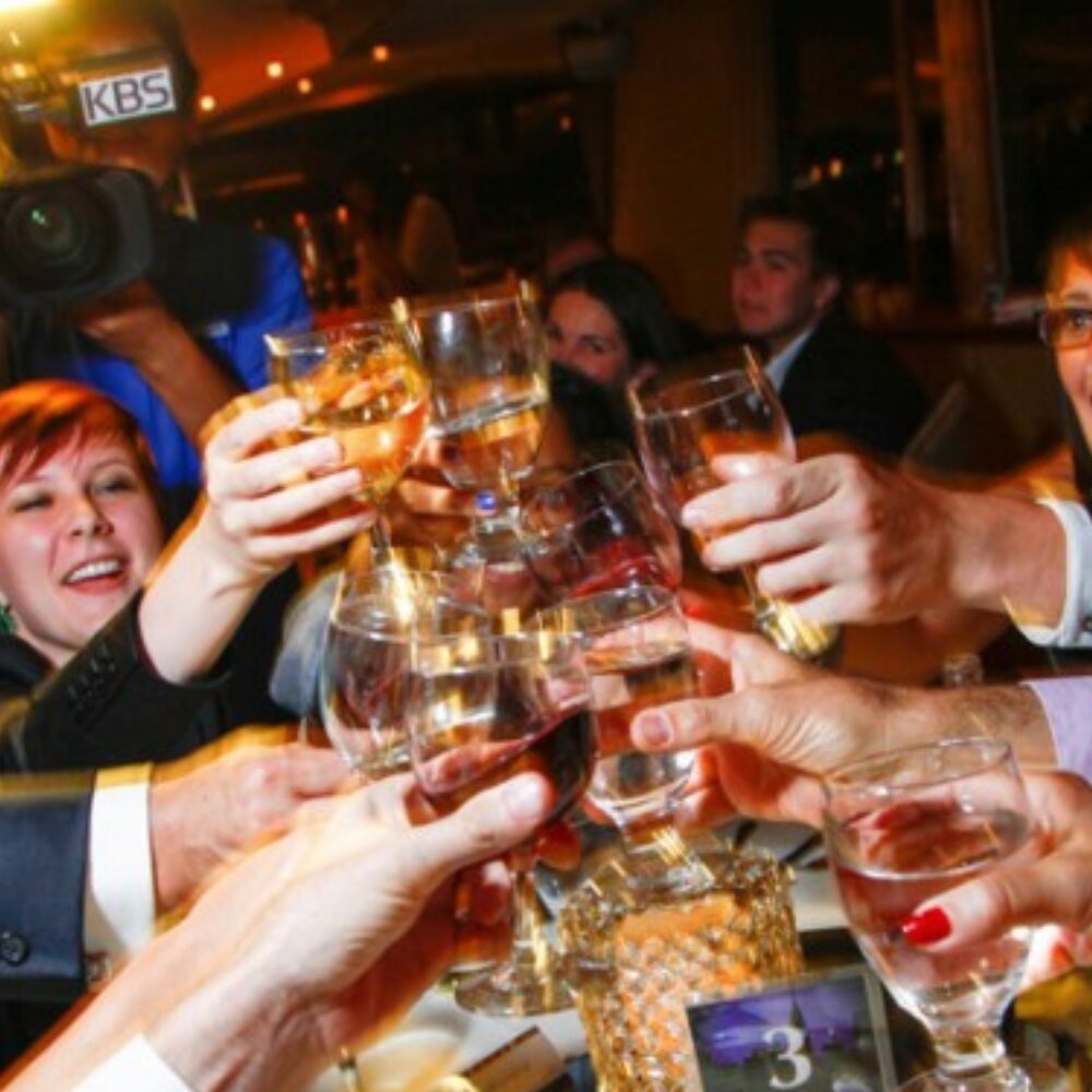 Team Toasting at Corporate Party on Yacht Jacksonville FL